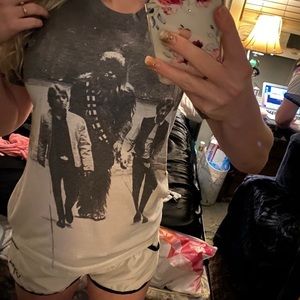 Star Wars t shirt in grey and white